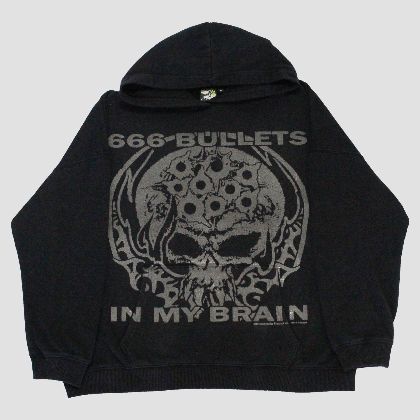 "666 BULLETS IN MY BRAIN" Heavyweight Pullover Hood (M)