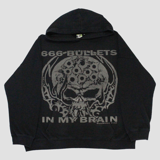 "666 BULLETS IN MY BRAIN" Heavyweight Pullover Hood (M)