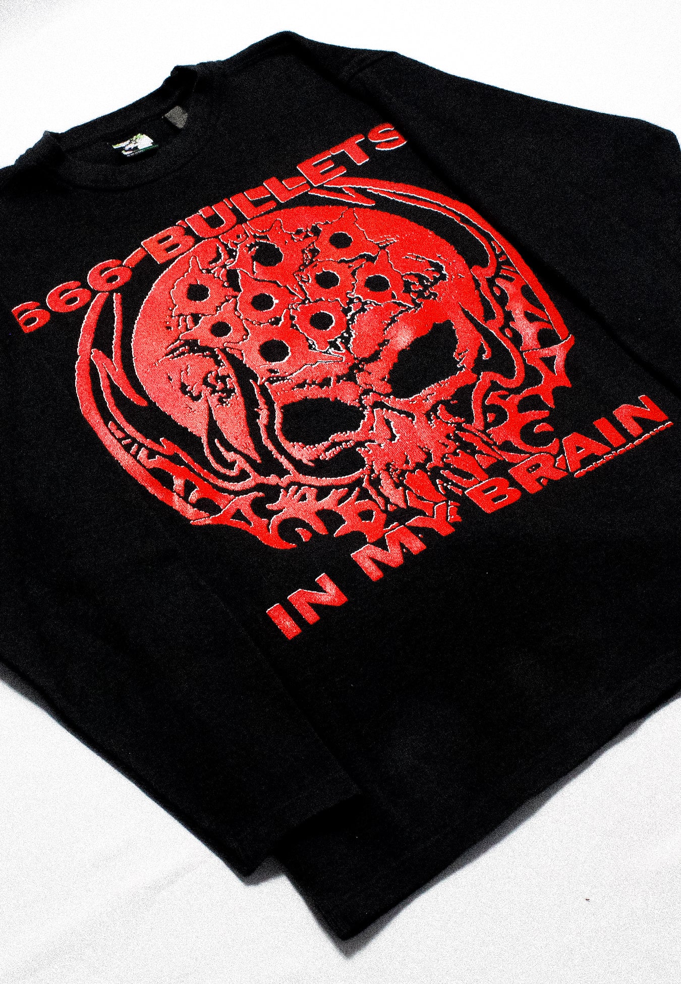 "666 BULLETS IN MY BRAIN" Extreme Heavyweight Longsleeve Tee (L)