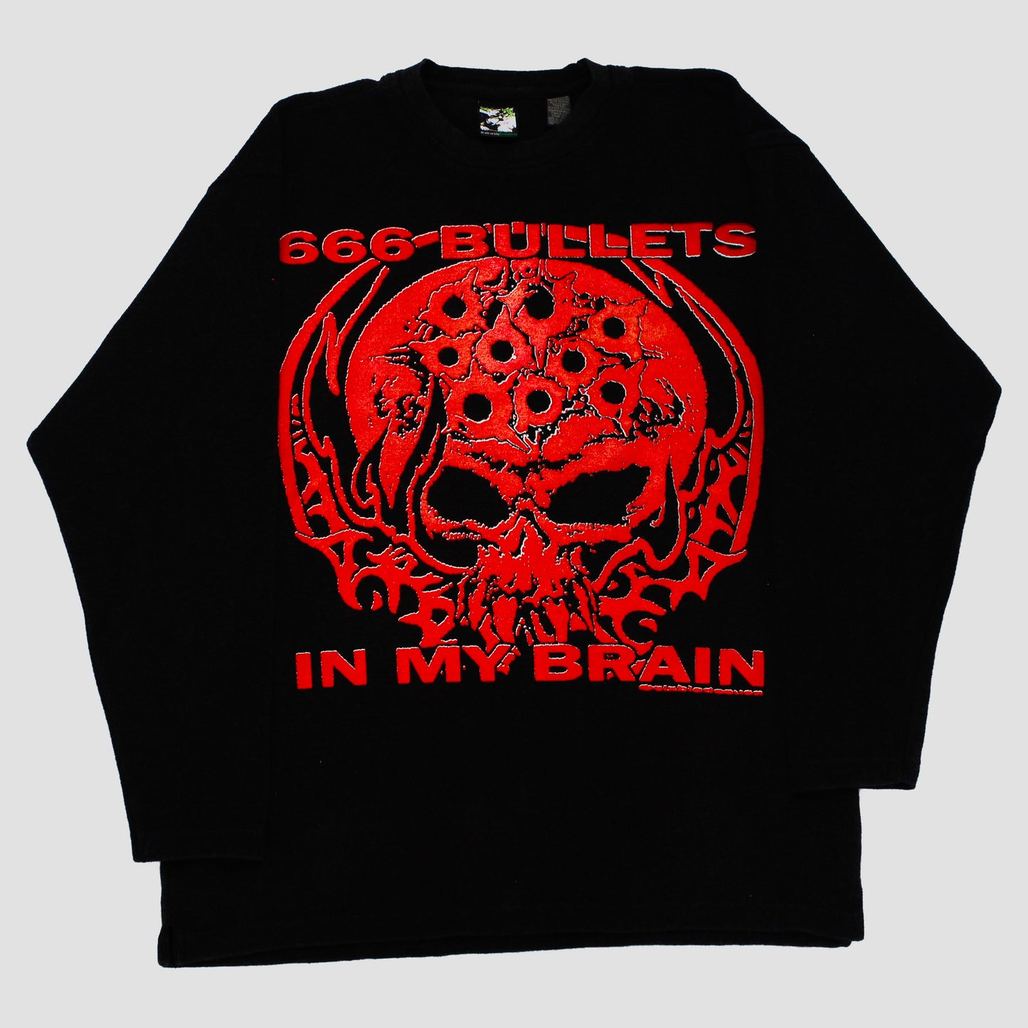 "666 BULLETS IN MY BRAIN" Extreme Heavyweight Longsleeve Tee (L)