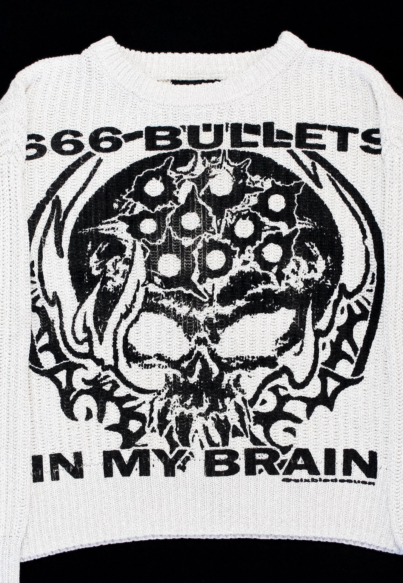 "666 BULLETS IN MY BRAIN" Heavyweight Knit Sweater (S)