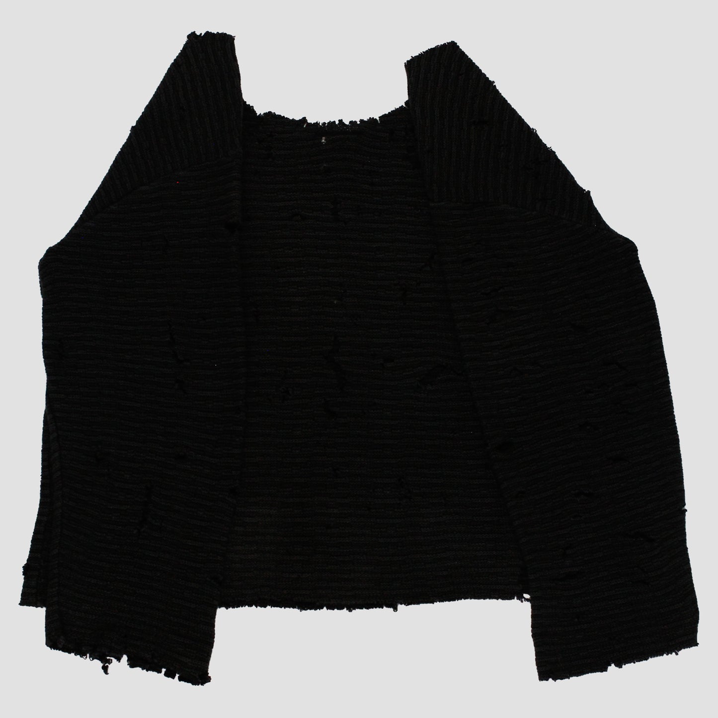 "DIE LIKE DWYER" Thrashed & Cropped Knit Sweater (L)