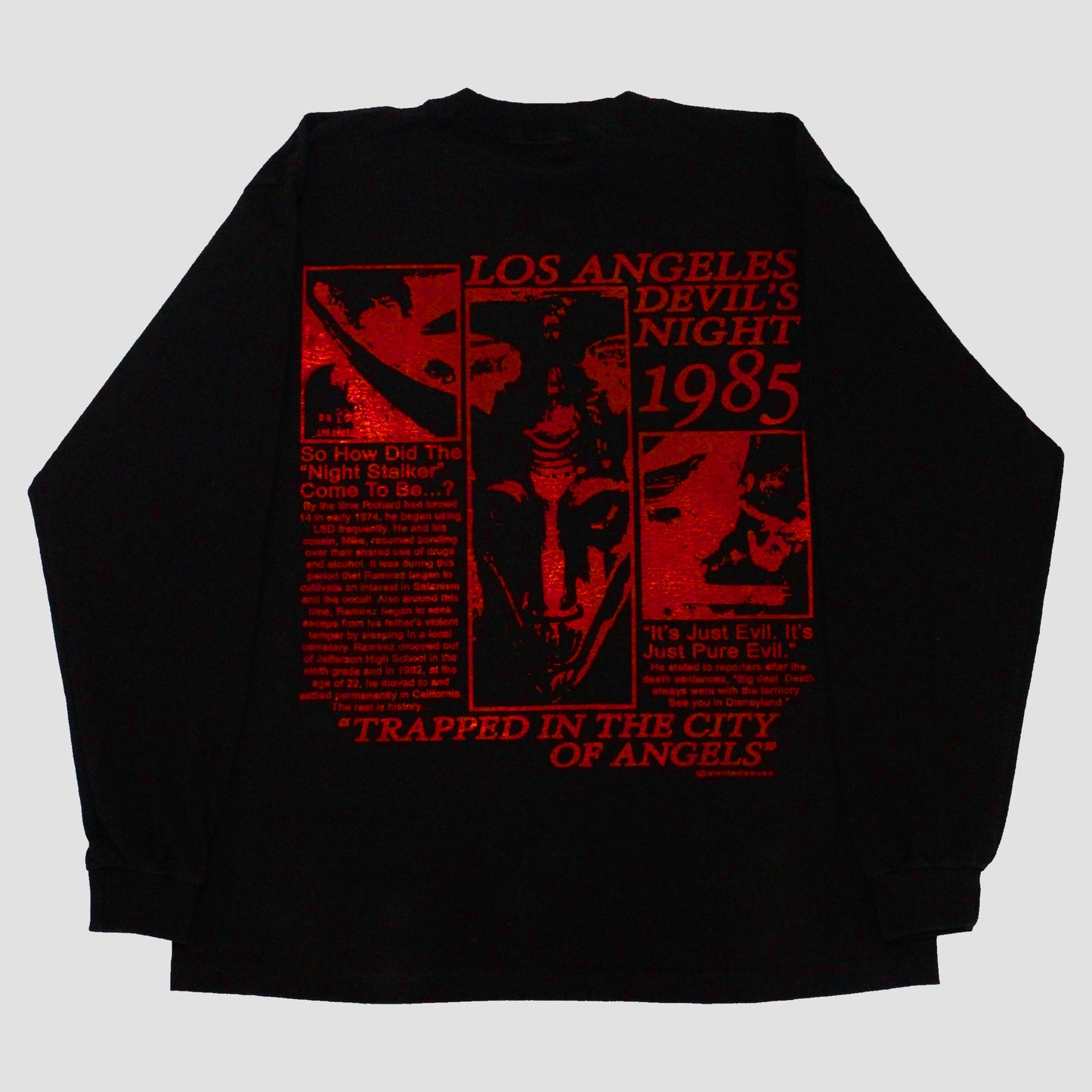 "MORBID VISIONS//DEVILS NIGHT 1985" Heavyweight Longsleeve Tee (L)
