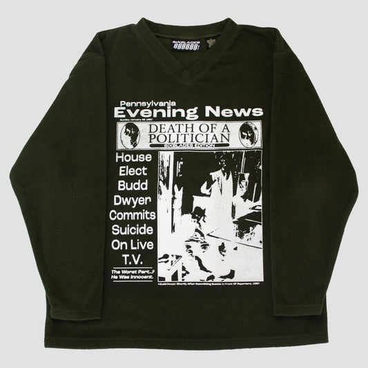 "PENNSYLVANIA EVENING NEWS//DIE LIKE DWYER" Heavyweight Fleece Sweater (XL)