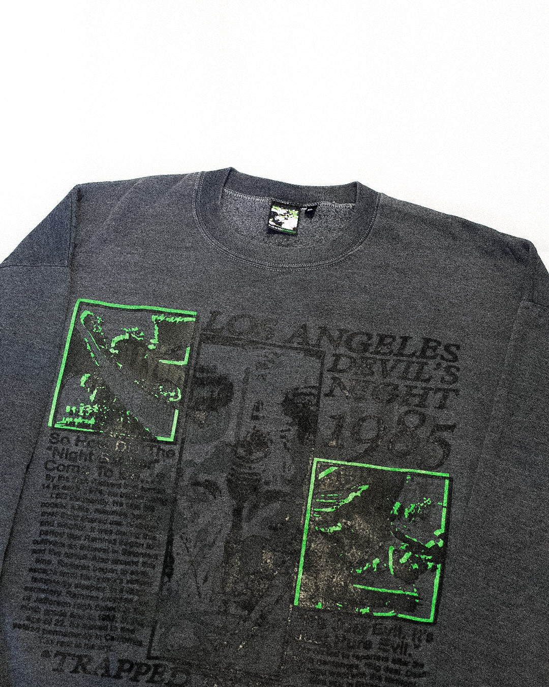 "GREEN & DEVILISH" Heavyweight Pullover Sweater (XL)