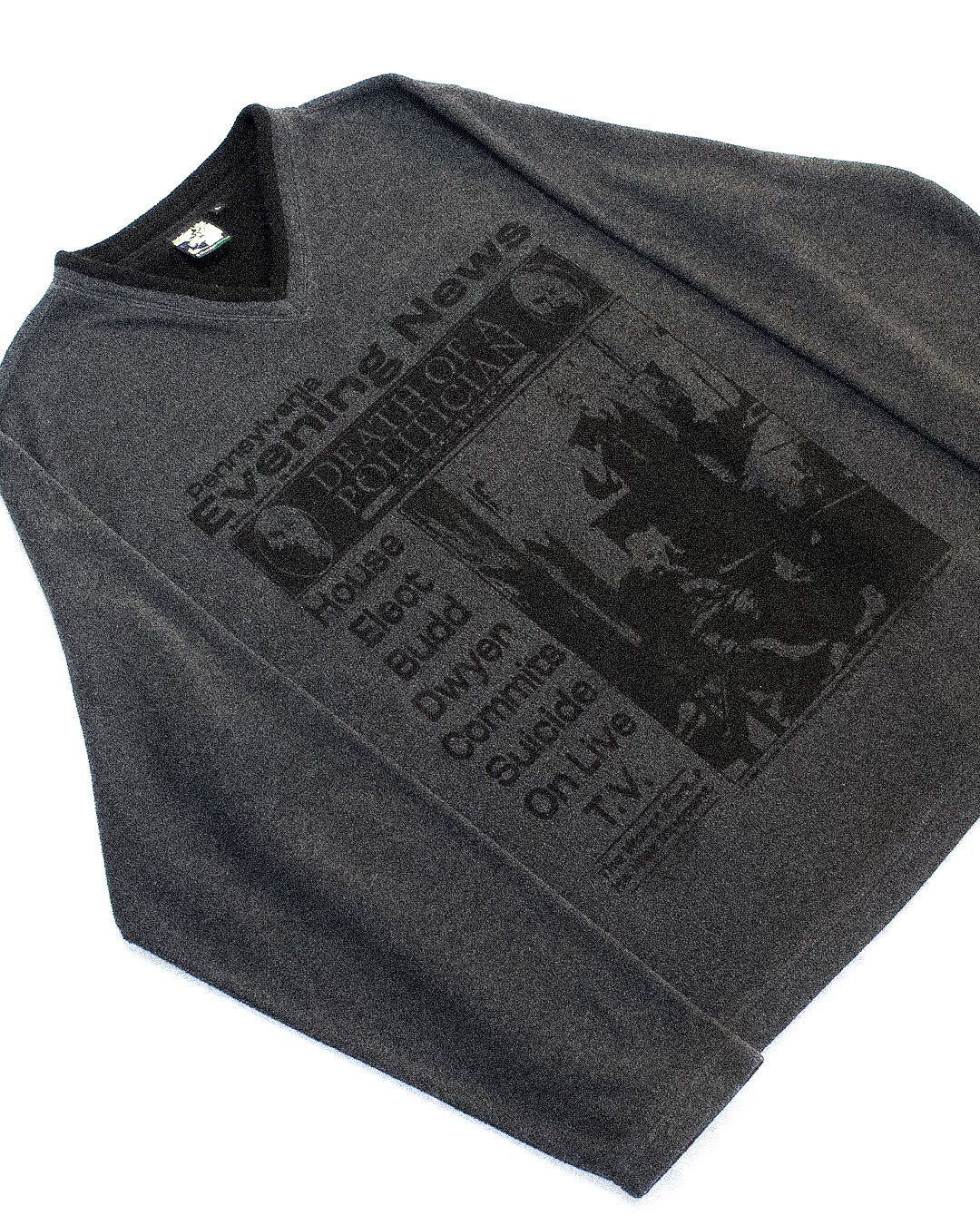 "PENNSYLVANIA EVENING NEWS//DIE LIKE DWYER" Heavyweight Fleece Sweater (L)