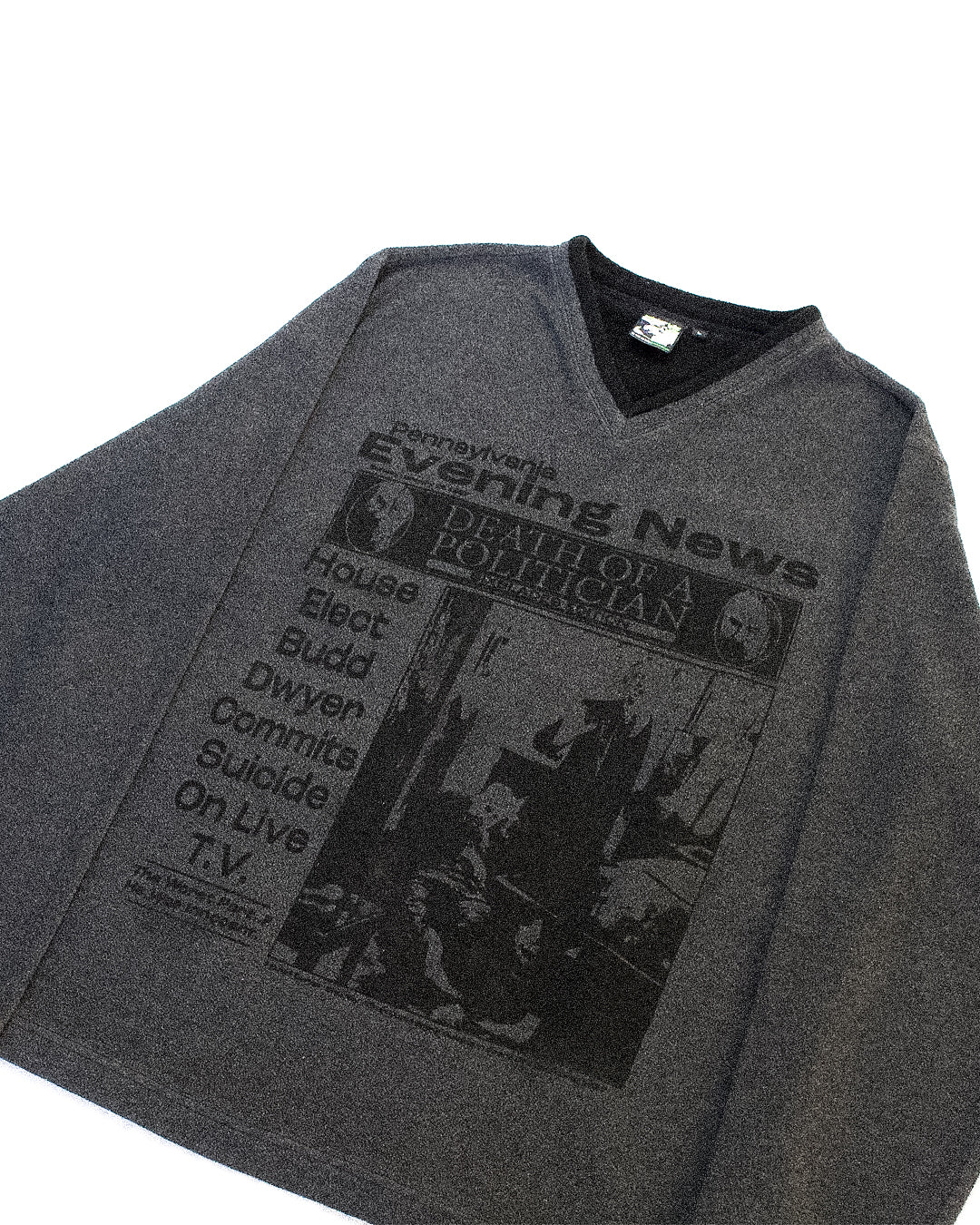 "PENNSYLVANIA EVENING NEWS//DIE LIKE DWYER" Heavyweight Fleece Sweater (L)