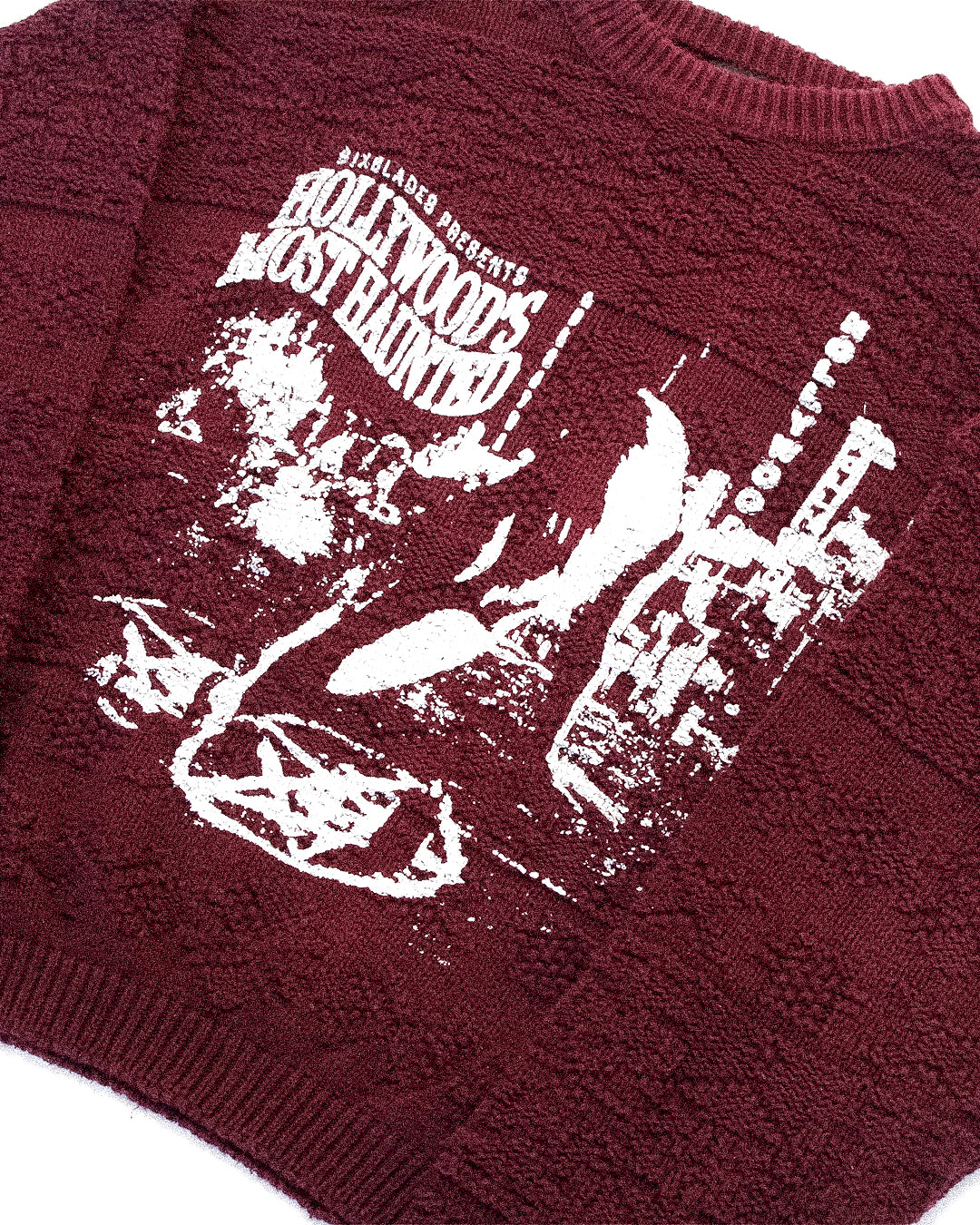 "HOLLYWOOD'S MOST HAUNTED" Heavyweight Knit Sweater (L)