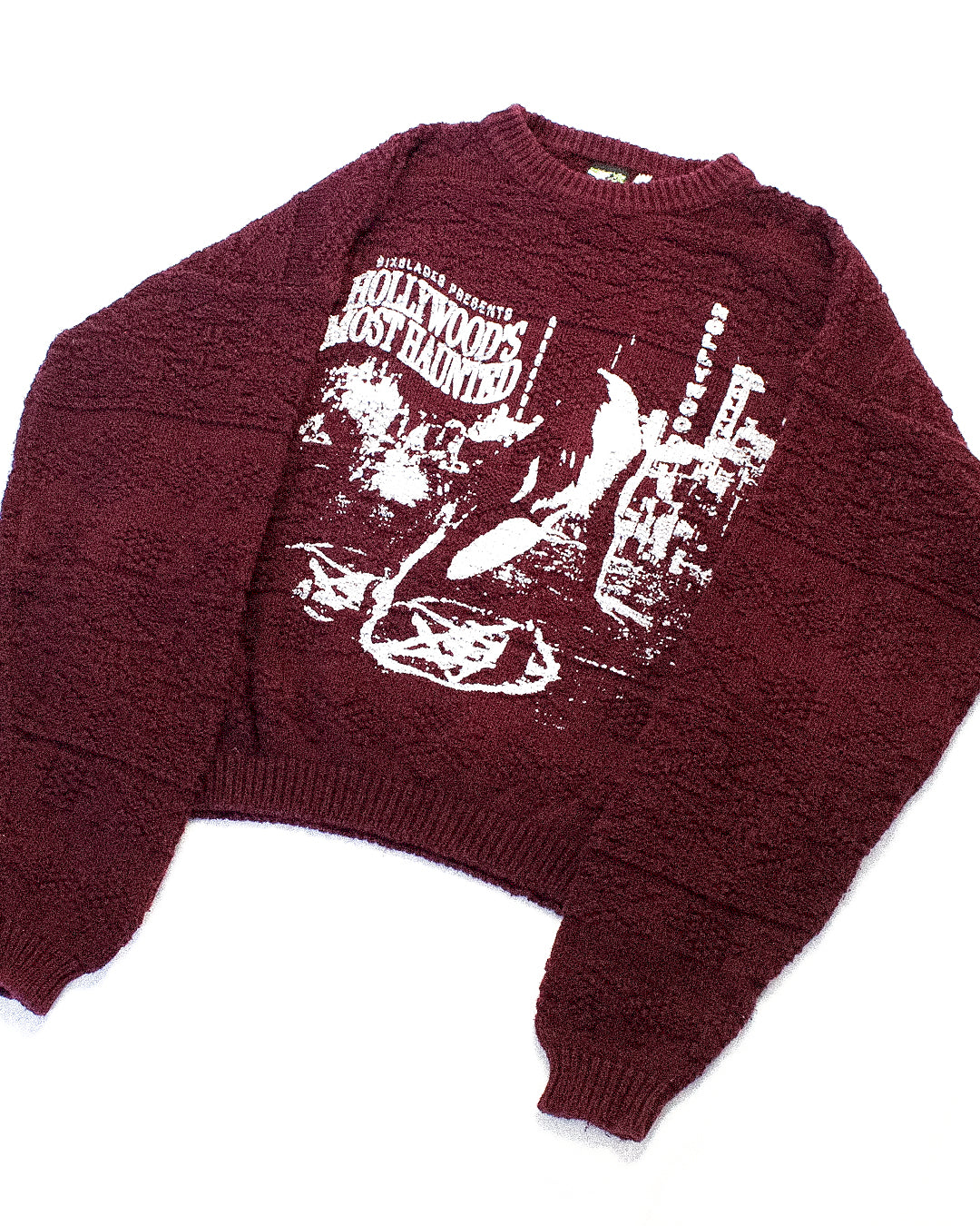 "HOLLYWOOD'S MOST HAUNTED" Heavyweight Knit Sweater (L)
