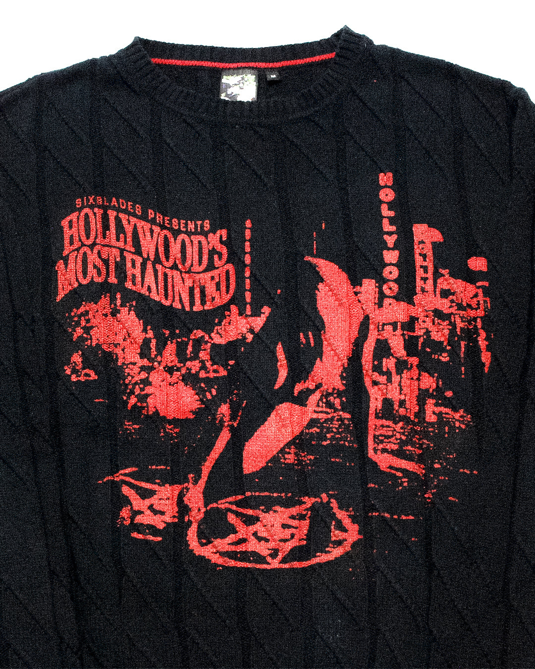 "HOLLYWOOD'S MOST HAUNTED" Heavyweight Knit Sweater (M)