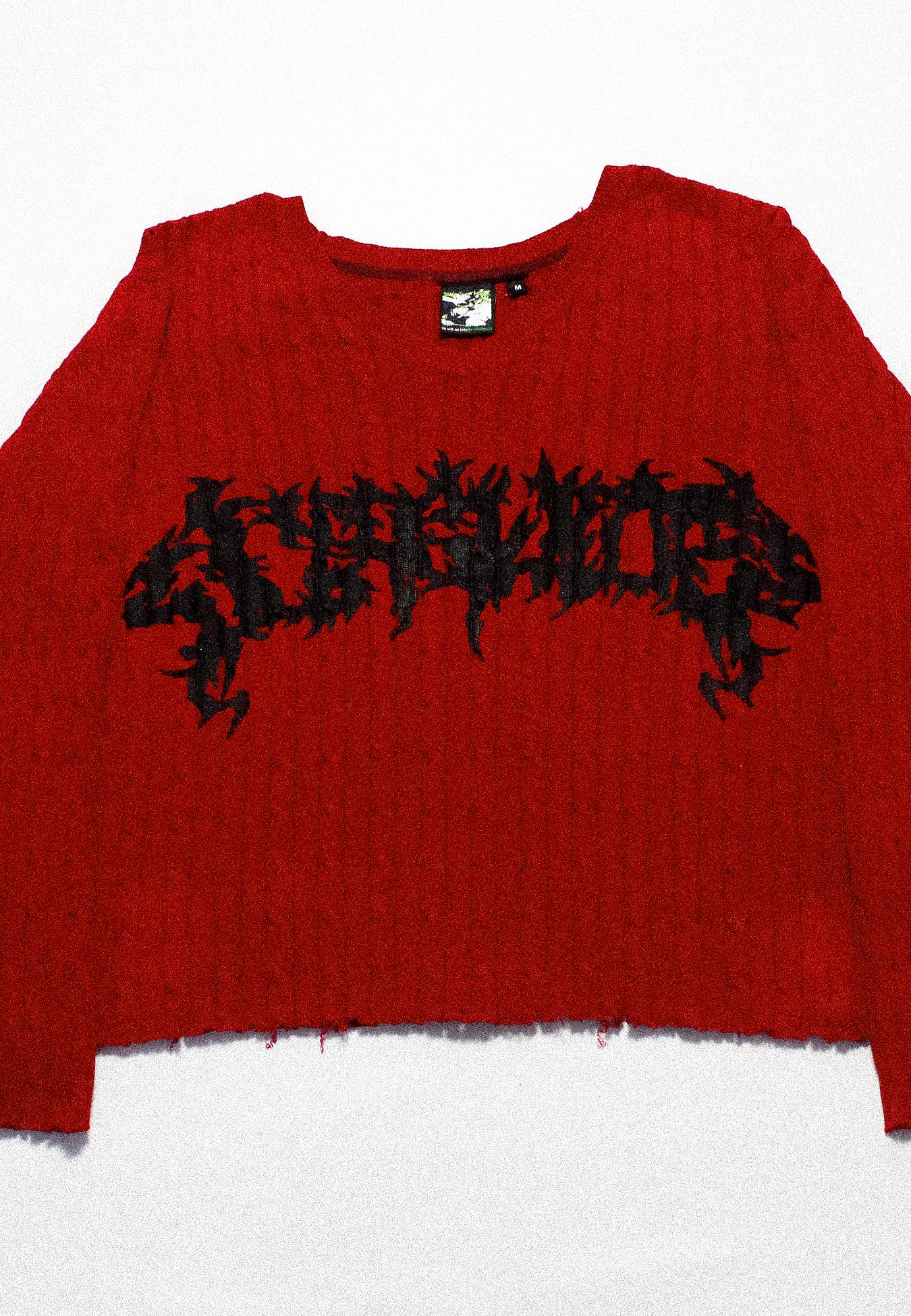 "MALEVOLENT" Cropped Pullover Knit (L)