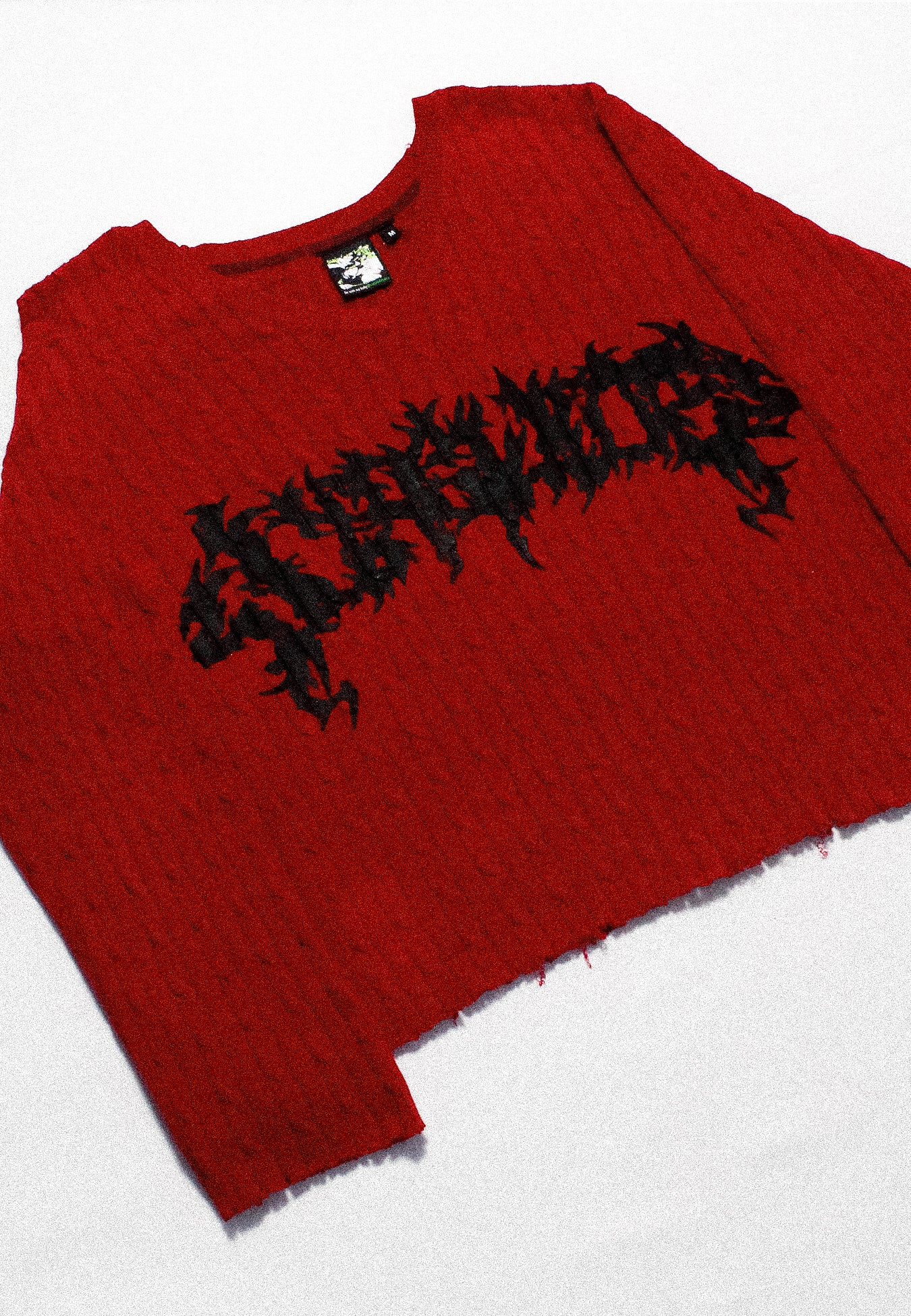 "MALEVOLENT" Cropped Pullover Knit (L)