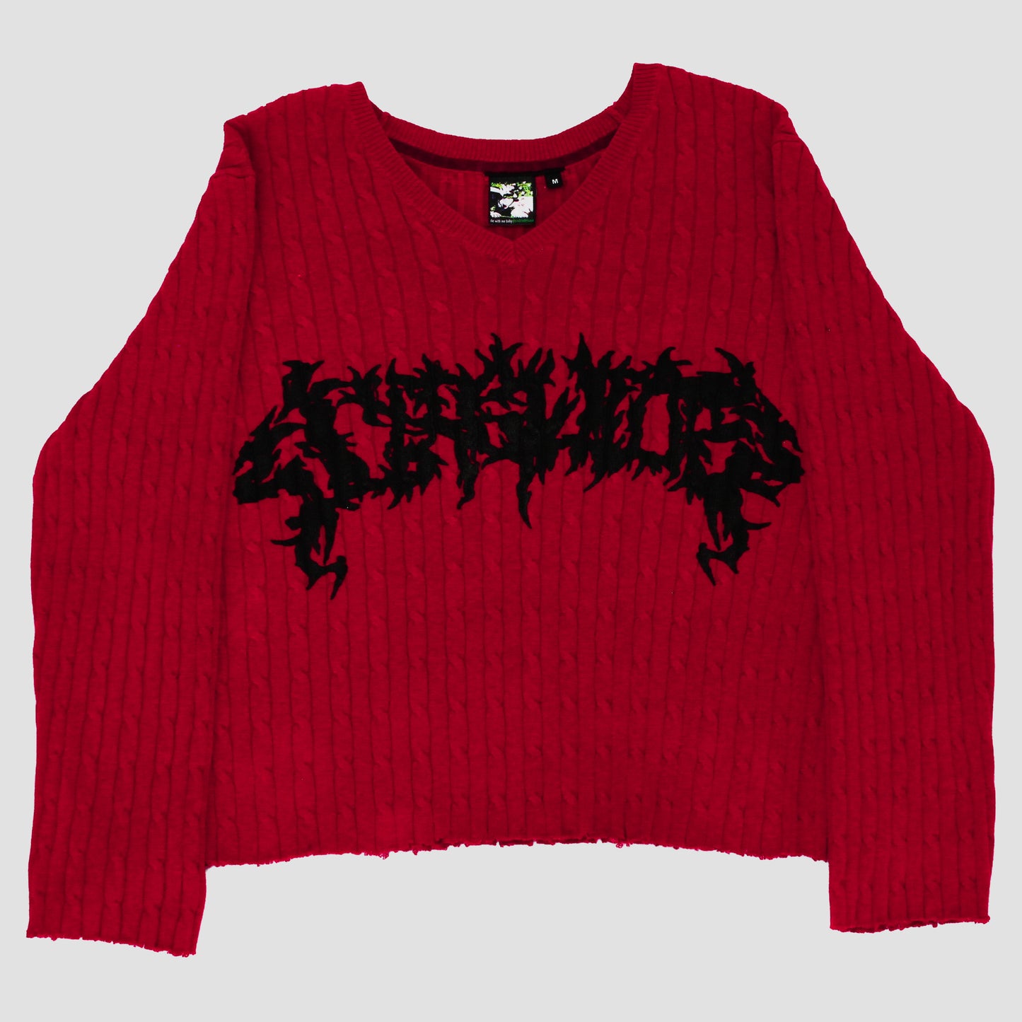 "MALEVOLENT" Cropped Pullover Knit (L)