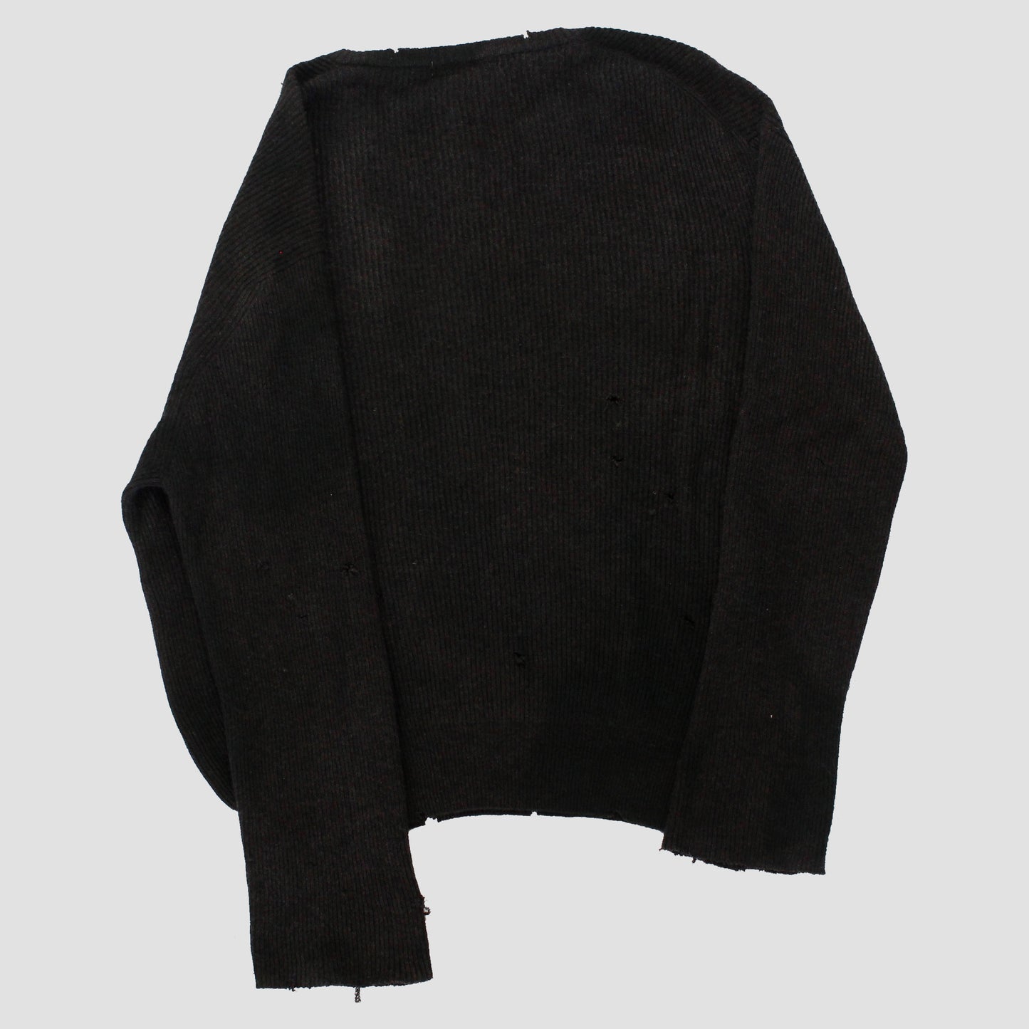 "NO SWITCHBLADES IN HEAVEN" Thrashed & Cropped Knit Sweater (XL)
