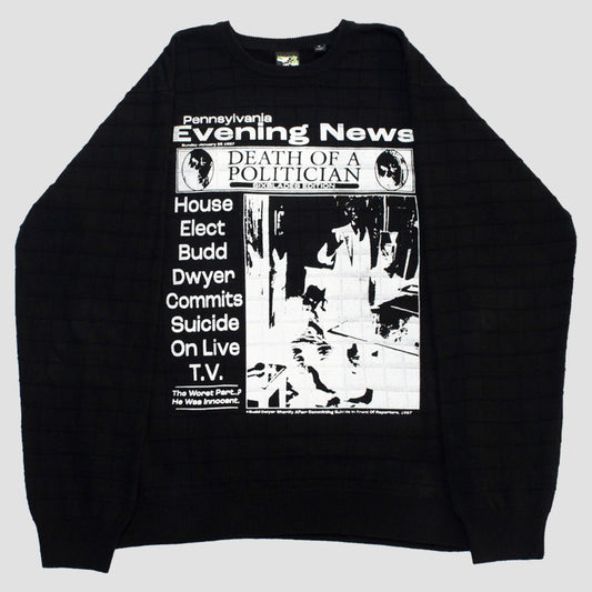 "PENNSYLVANIA EVENING NEWS//DIE LIKE DWYER" Extreme Heavyweight Knit (XL)