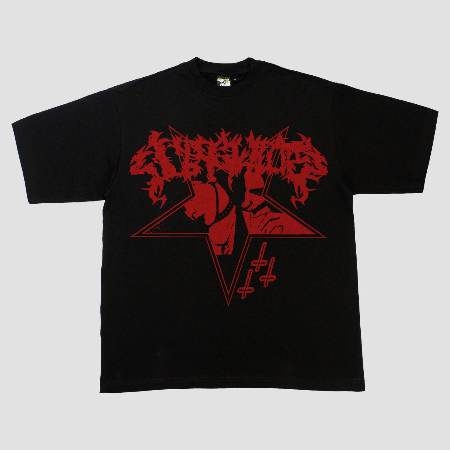 "PENTABLADE" HEAVYWEIGHT TEE (BLACK/RED)