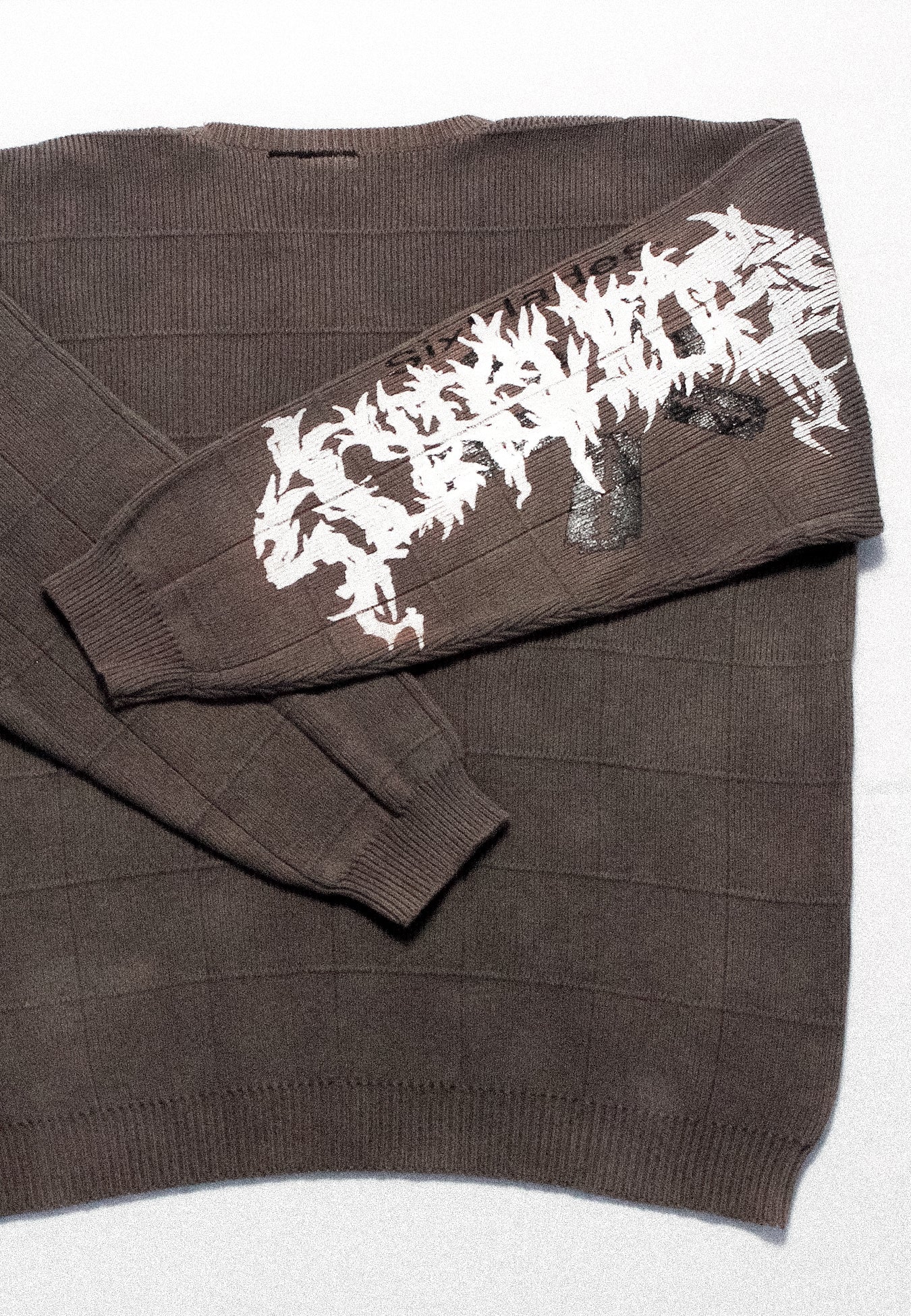 "PSYCH?DELICBLOODTHIRSTYBLADES" Heavyweight Knit Sweater (L)