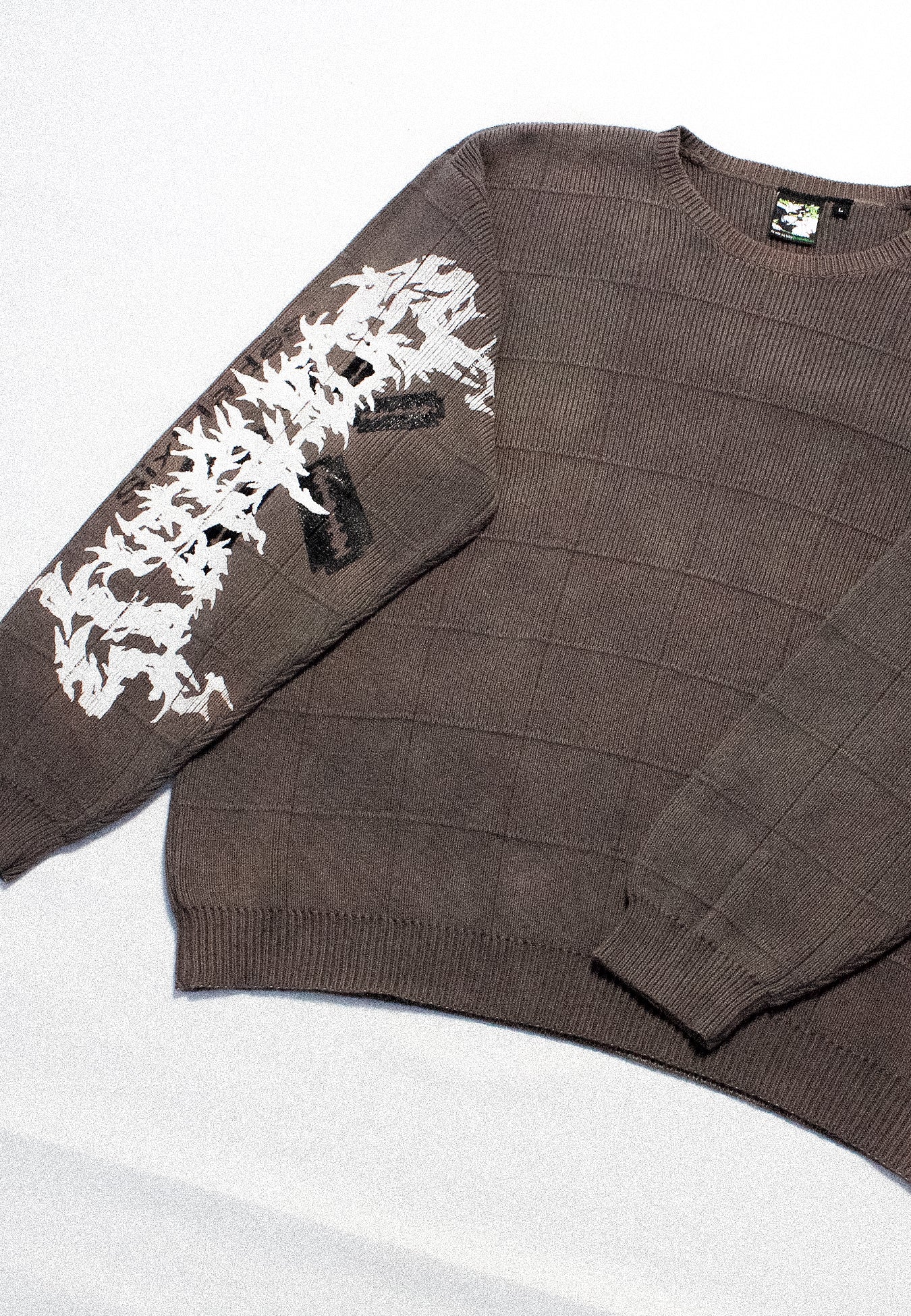 "PSYCH?DELICBLOODTHIRSTYBLADES" Heavyweight Knit Sweater (L)