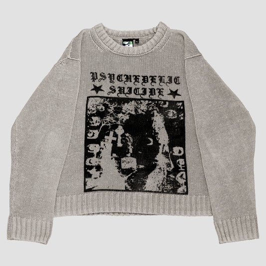 "š¤PSYCHEDELIC SUICIDEš¤" Extreme Heavyweight Cropped Knit (XL)