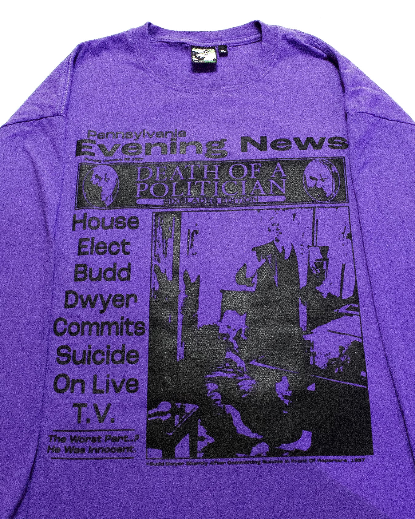 "DIE LIKE DWYER//PURPLE EMOCEANS" Extreme Heavyweight Longsleeve Tee (XL)