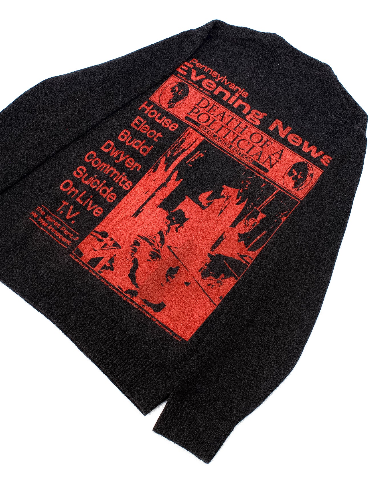 "PENNSYLVANIA EVENING NEWS//DIE LIKE DWYER" Heavyweight Pullover Sweater (M)