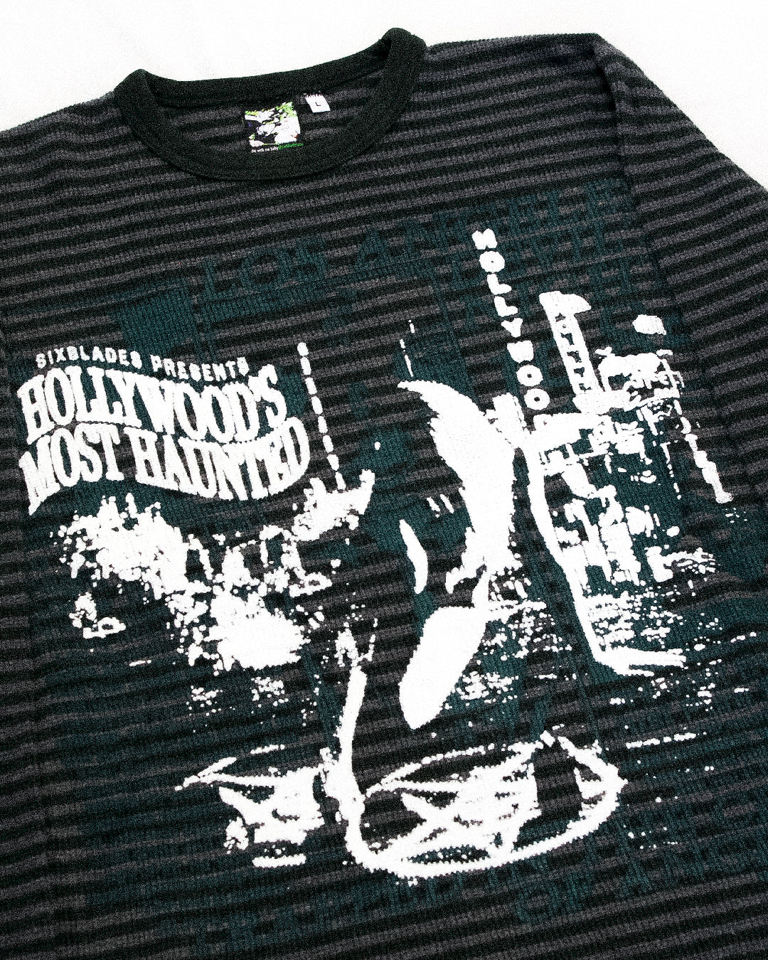 "HAUNTED & DEVILISH" Heavyweight Striped Sweater (L)