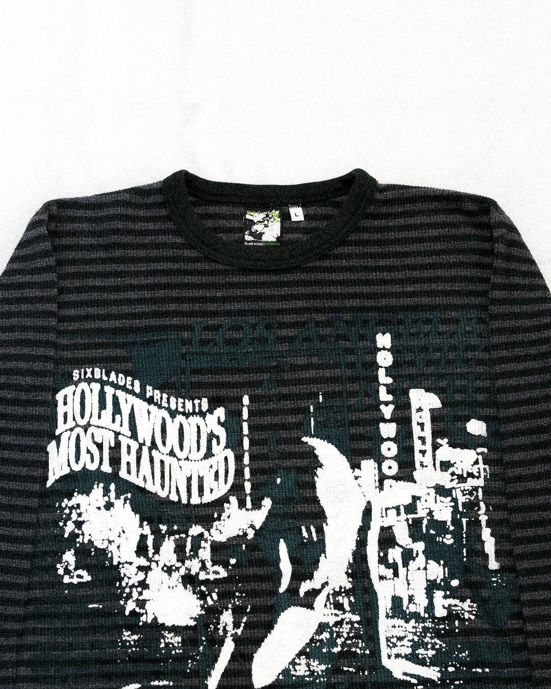 "HAUNTED & DEVILISH" Heavyweight Striped Sweater (L)