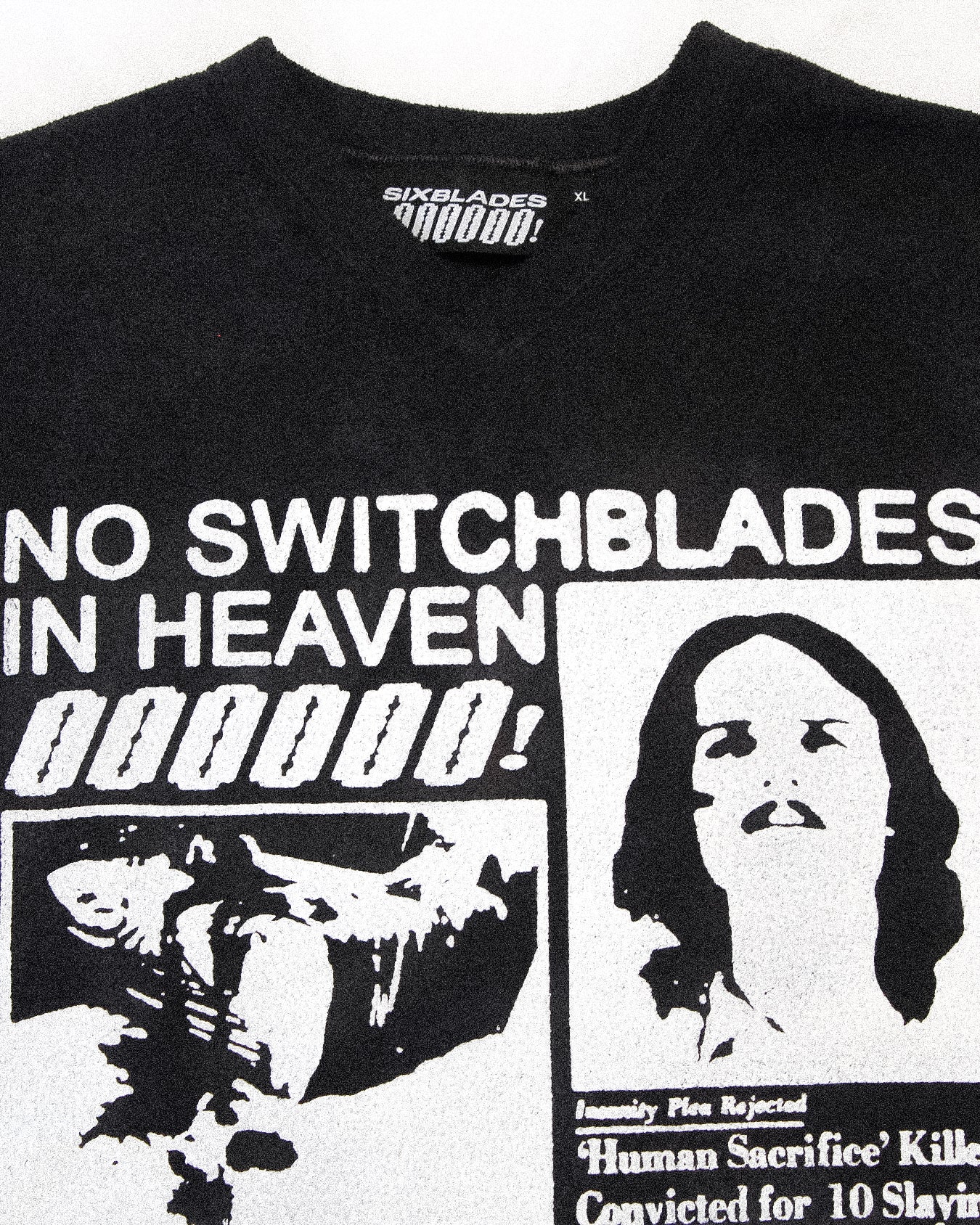 "NO SWITCHBLADES IN HEAVEN" Heavyweight Fleece Sweater (XL)
