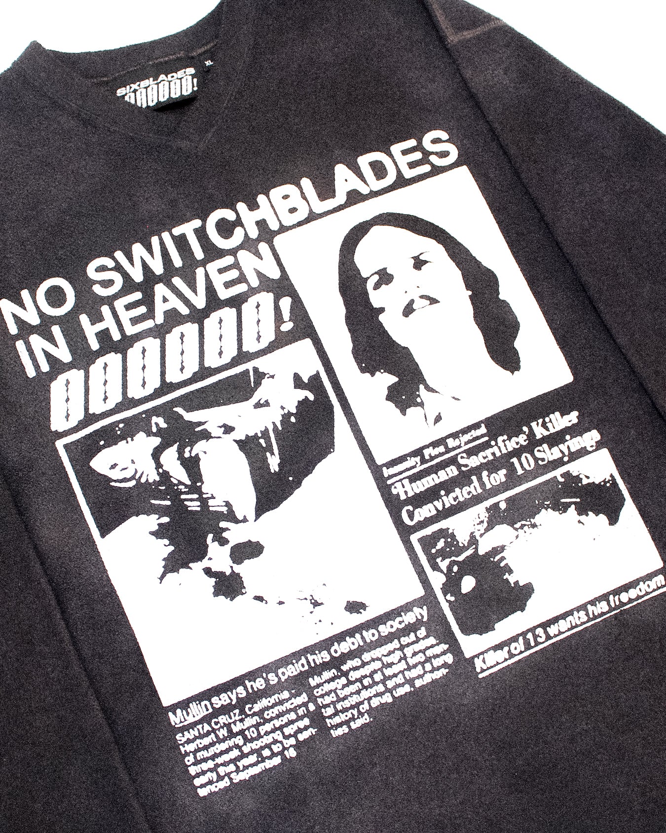 "NO SWITCHBLADES IN HEAVEN" Heavyweight Fleece Sweater (XL)