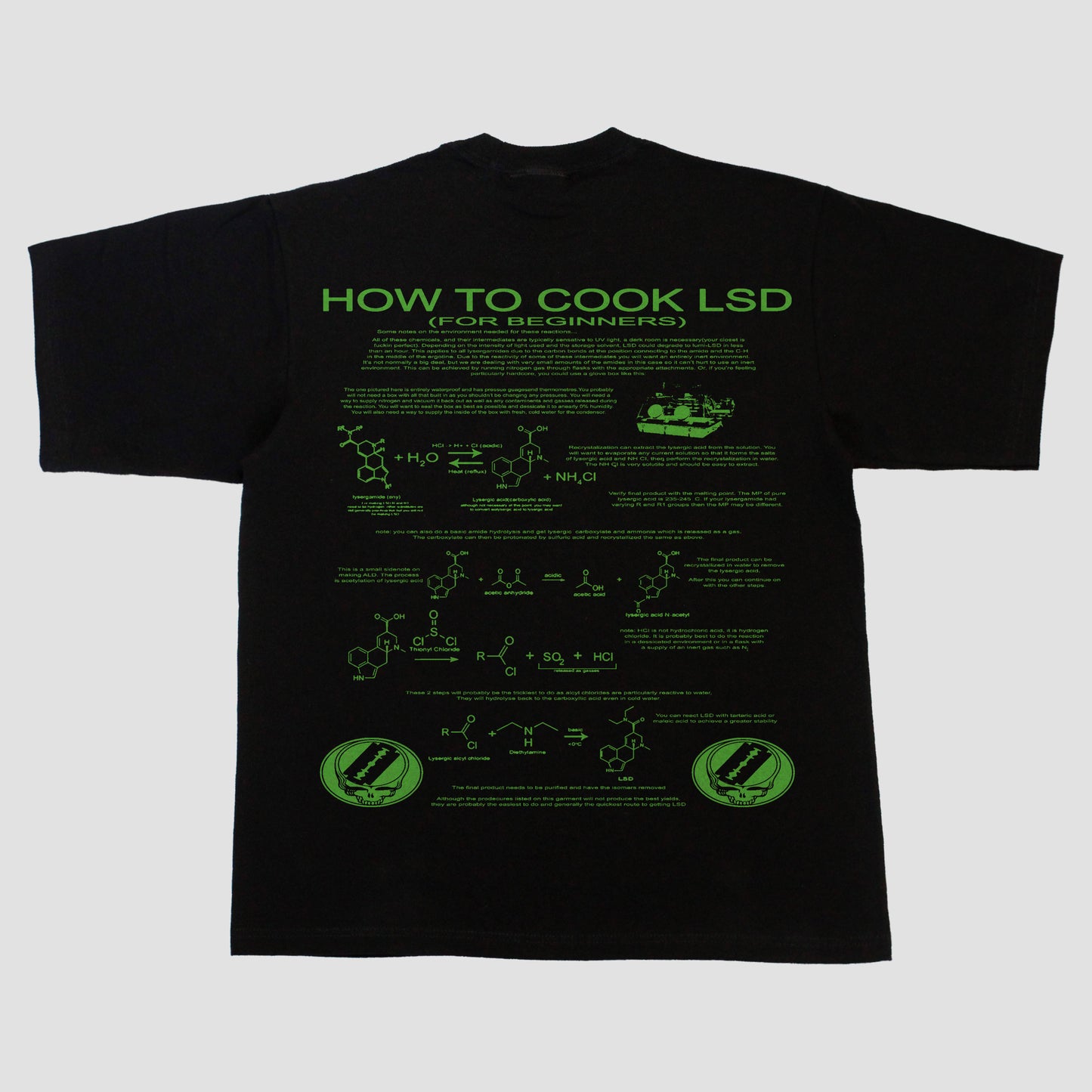 "PSYCH?DELICS..,PSYCHOSIS" HEAVYWEIGHT TEE (BLACK/GREEN)