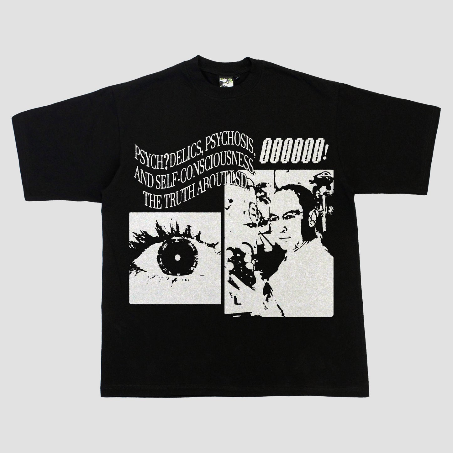 "PSYCH?DELICS..,PSYCHOSIS" HEAVYWEIGHT TEE (BLACK/WHTE)