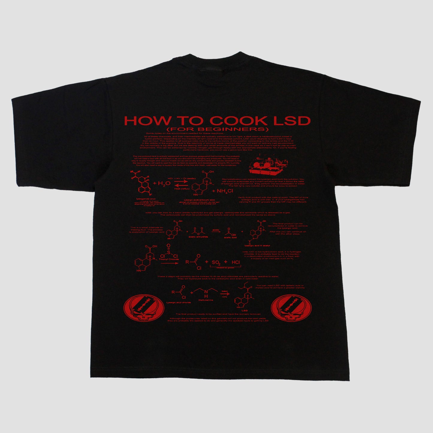 "PSYCH?DELICS..,PSYCHOSIS" HEAVYWEIGHT TEE (BLACK/RED)
