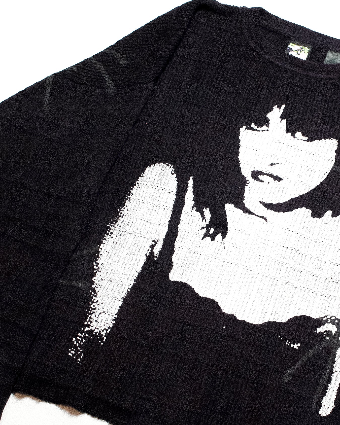 "SPIDER BLADES//VELVET DEATH GLOWS" Heavyweight Cropped Knit Sweater (L)