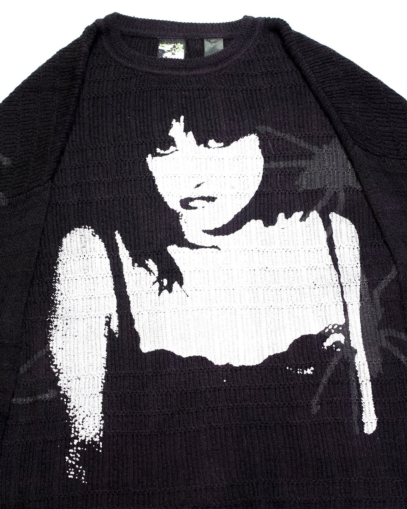"SPIDER BLADES//VELVET DEATH GLOWS" Heavyweight Cropped Knit Sweater (L)