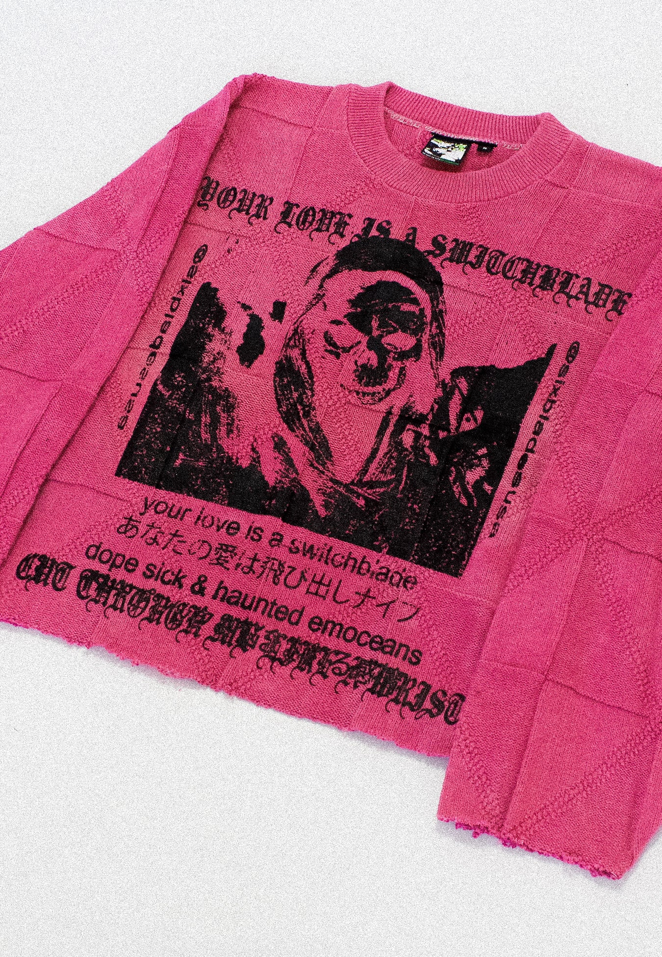 "YOUR LOVE IS A SWITCHBLADE//dope sick..haunted emoceans.." Heavyweight Knit Sweater (S)