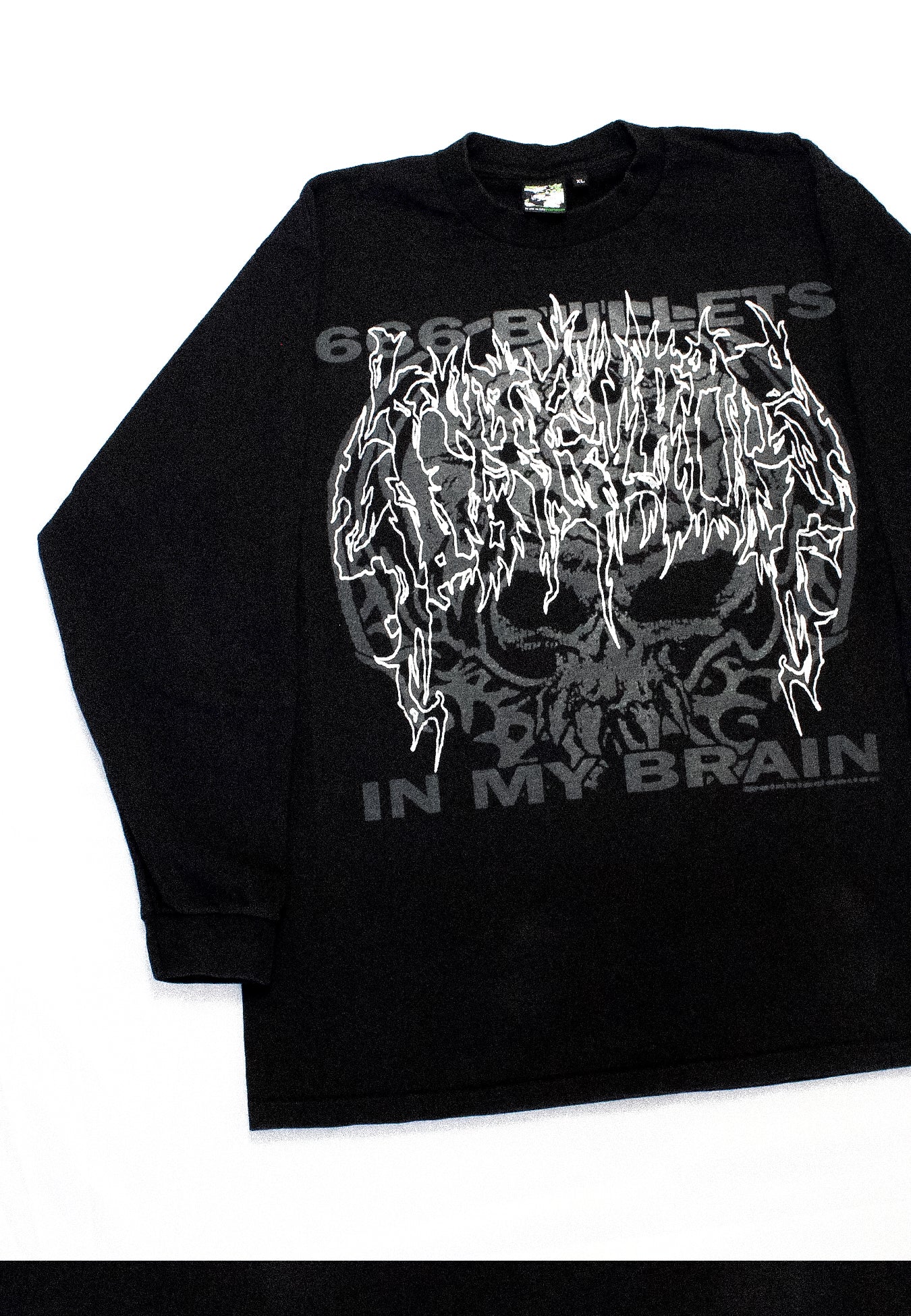 "666 BULLETS IN MY BRAIN" Heavyweight Longsleeve Tee (XL)