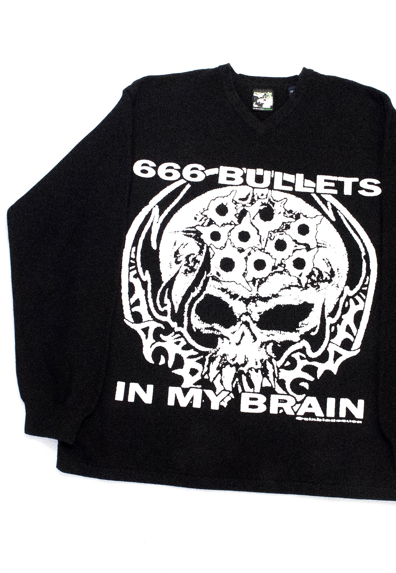 "666 BULLETS IN MY BRAIN" Heavyweight Knit Sweater (M)