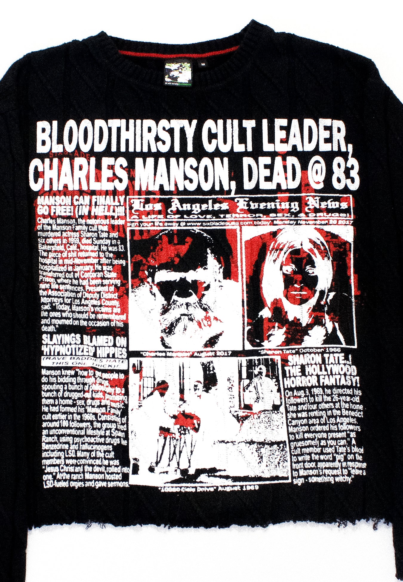 "HAUNTED LOS ANGELES//LOVE/TERROR/SEX/DRUGS" Heavyweight Knit Sweater (M)