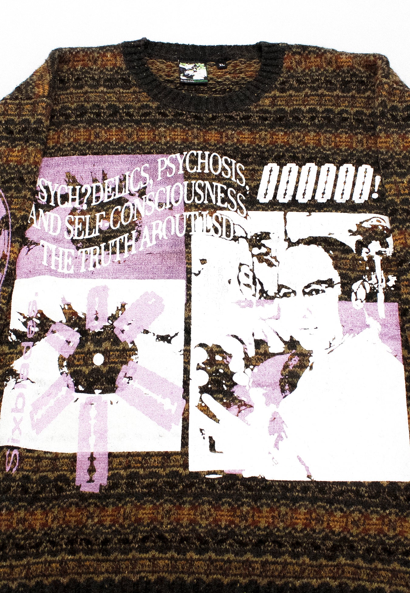 "RAZOR BLADES & PINK LSD" Heavyweight Pullover Fleece Knit (XL)