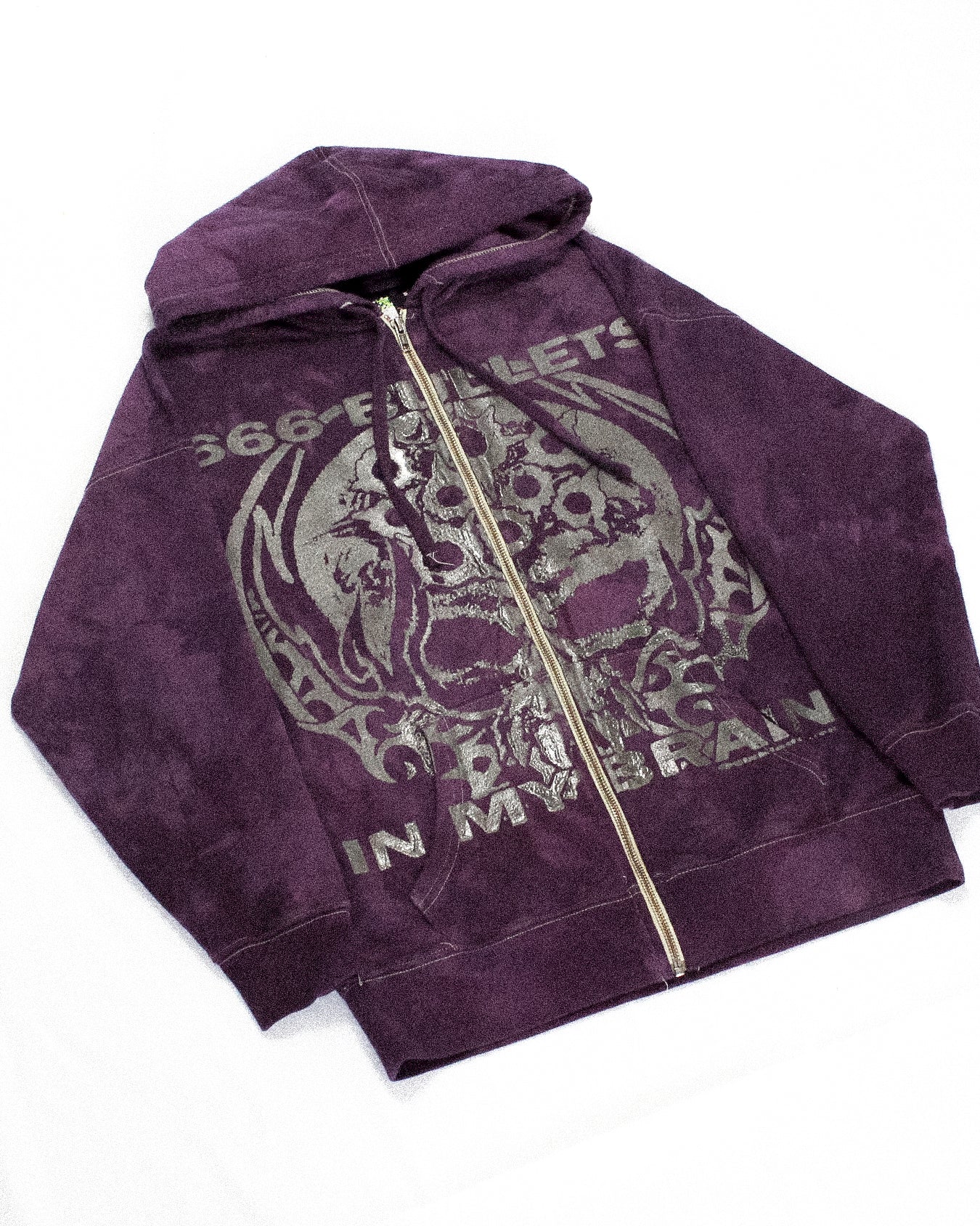 "666 BULLETS IN MY BRAIN" Heavyweight Zip (S)