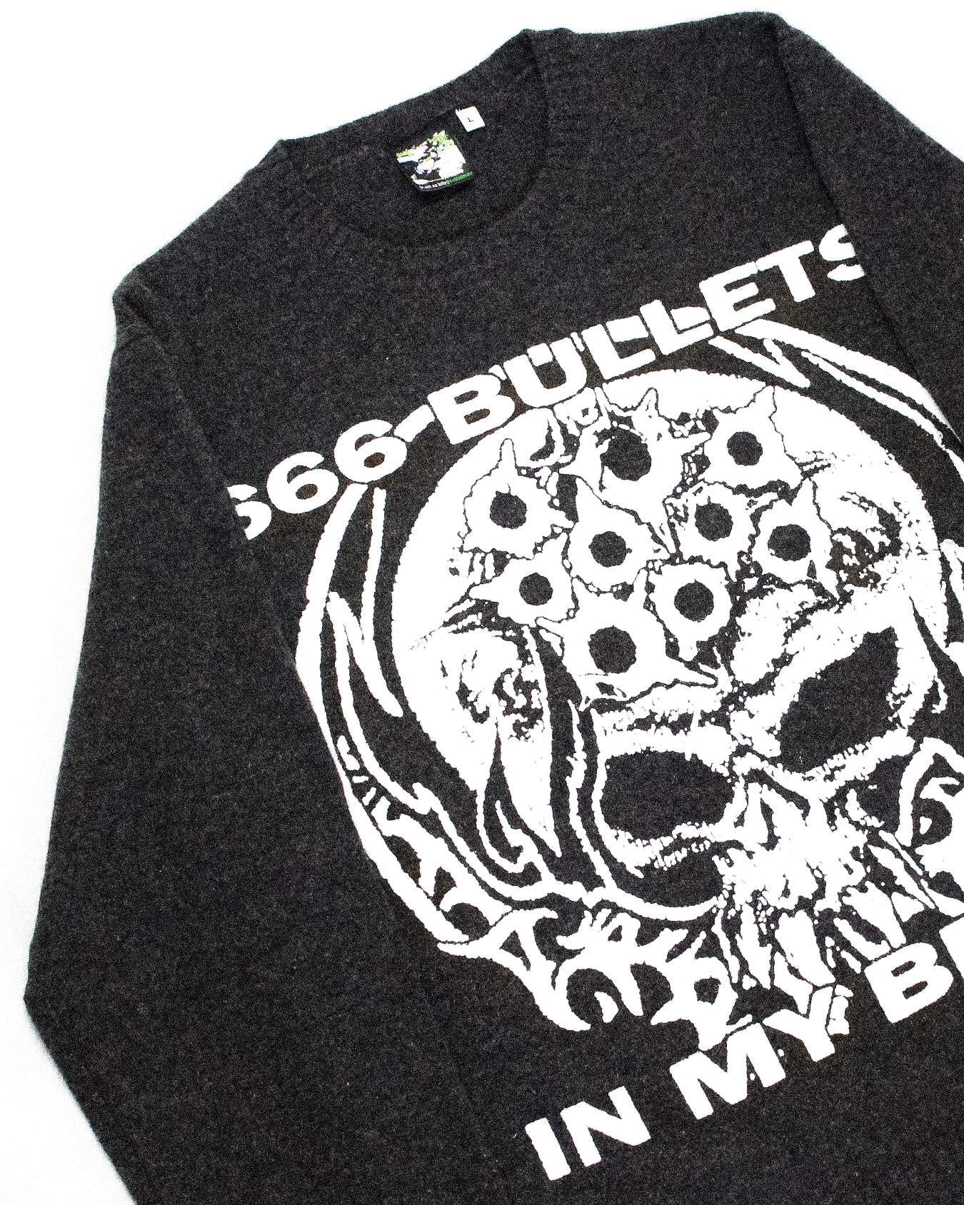 "666 BULLETS IN MY BRAIN" Pullover Wool Sweater (L)