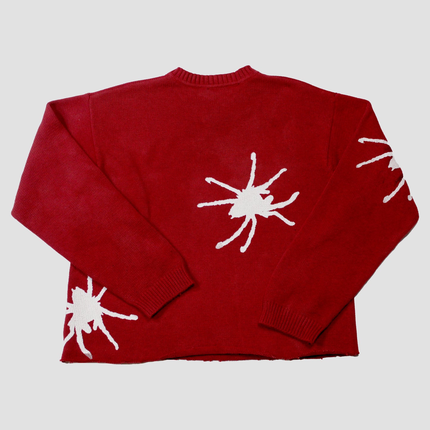 "TRIPPING WITH SPIDERS!" Cropped & Dyed Knit Sweater (L)