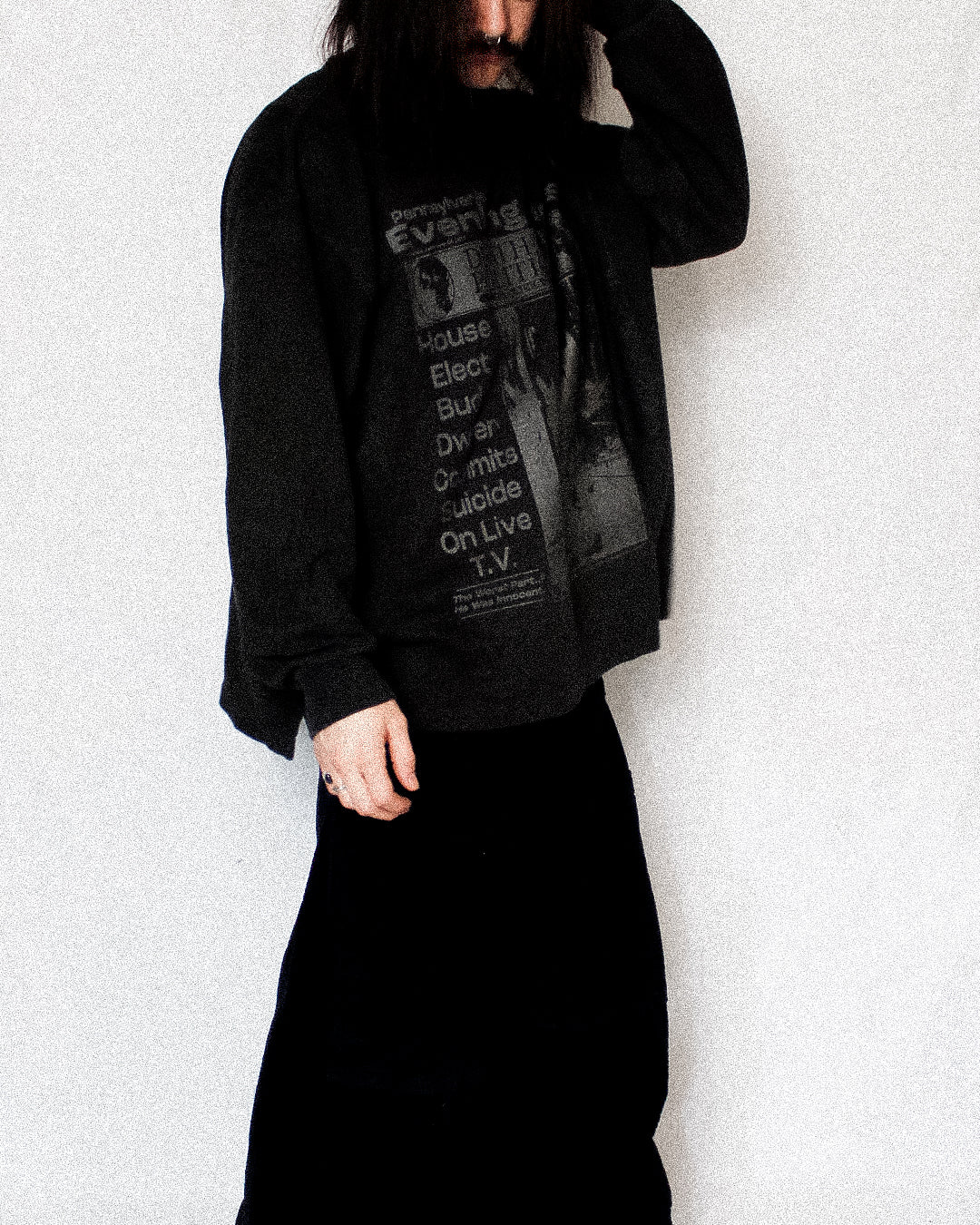 "GLITTER BLADES//DIE LIKE DWYER" Heavyweight Turtleneck Sweater (XL)