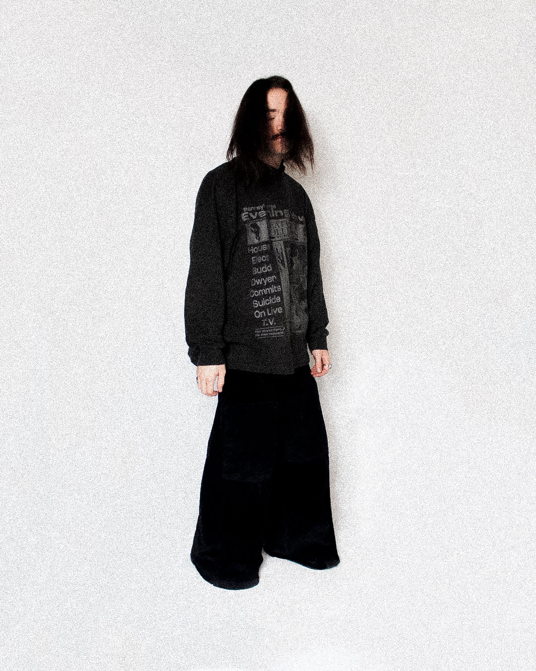 "GLITTER BLADES//DIE LIKE DWYER" Heavyweight Turtleneck Sweater (XL)