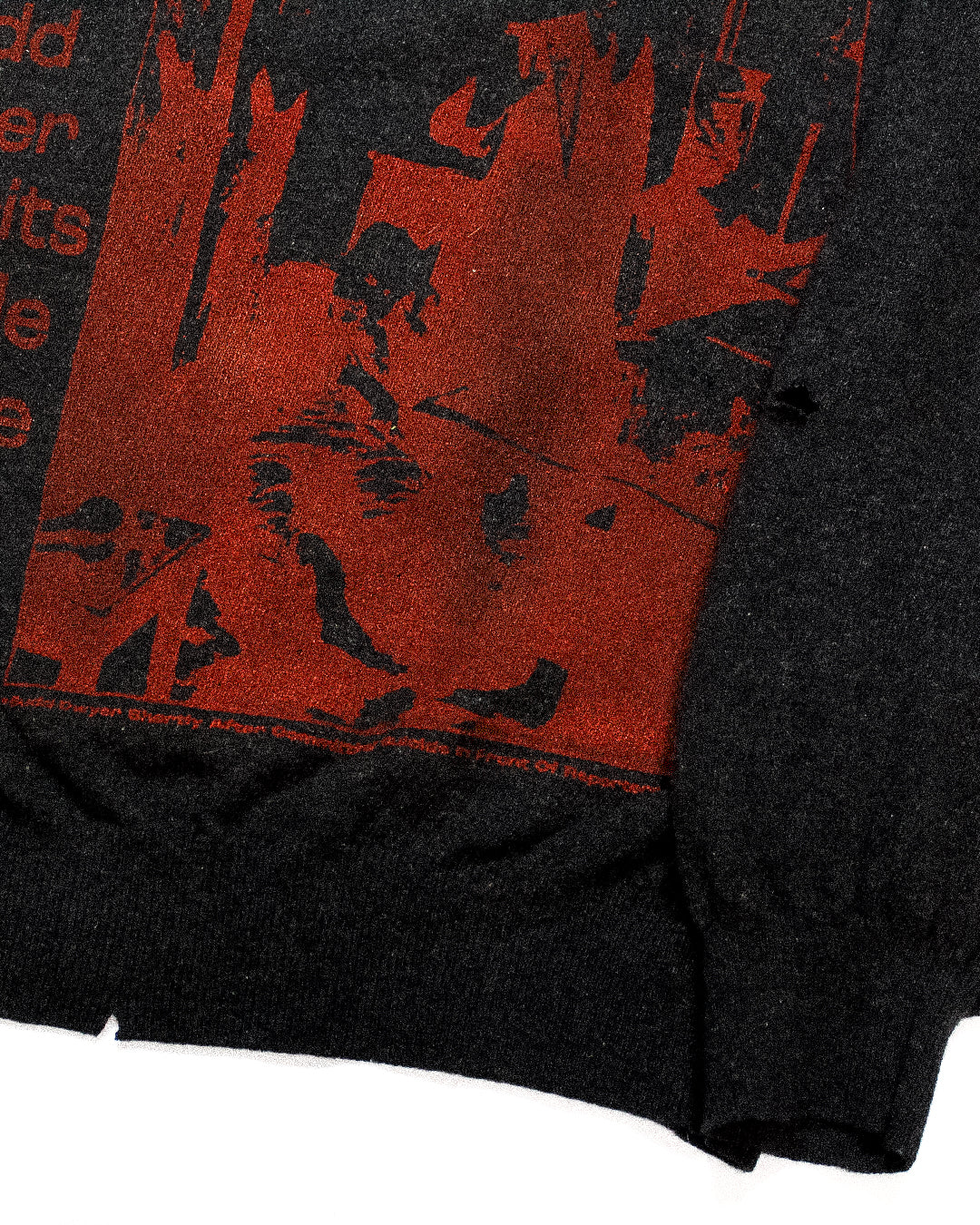 "PENNSYLVANIA EVENING NEWS//DIE LIKE DWYER" Distressed Turtleneck Sweater (L)