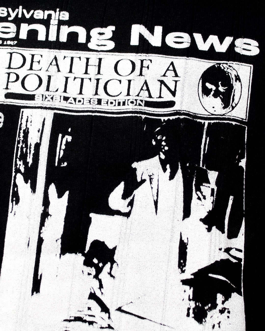 "PENNSYLVANIA EVENING NEWS//DIE LIKE DWYER" Heavyweight Knit Sweater (L)