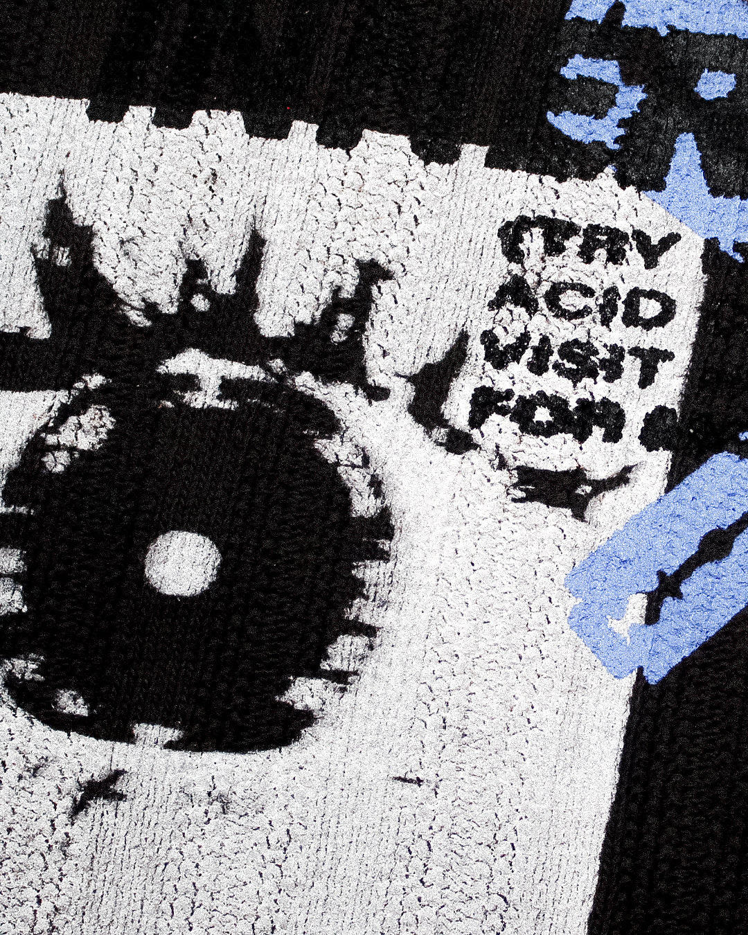 "MY INNER DEMONS ARE ON ACID" Heavyweight Cropped Knit Sweater (L)