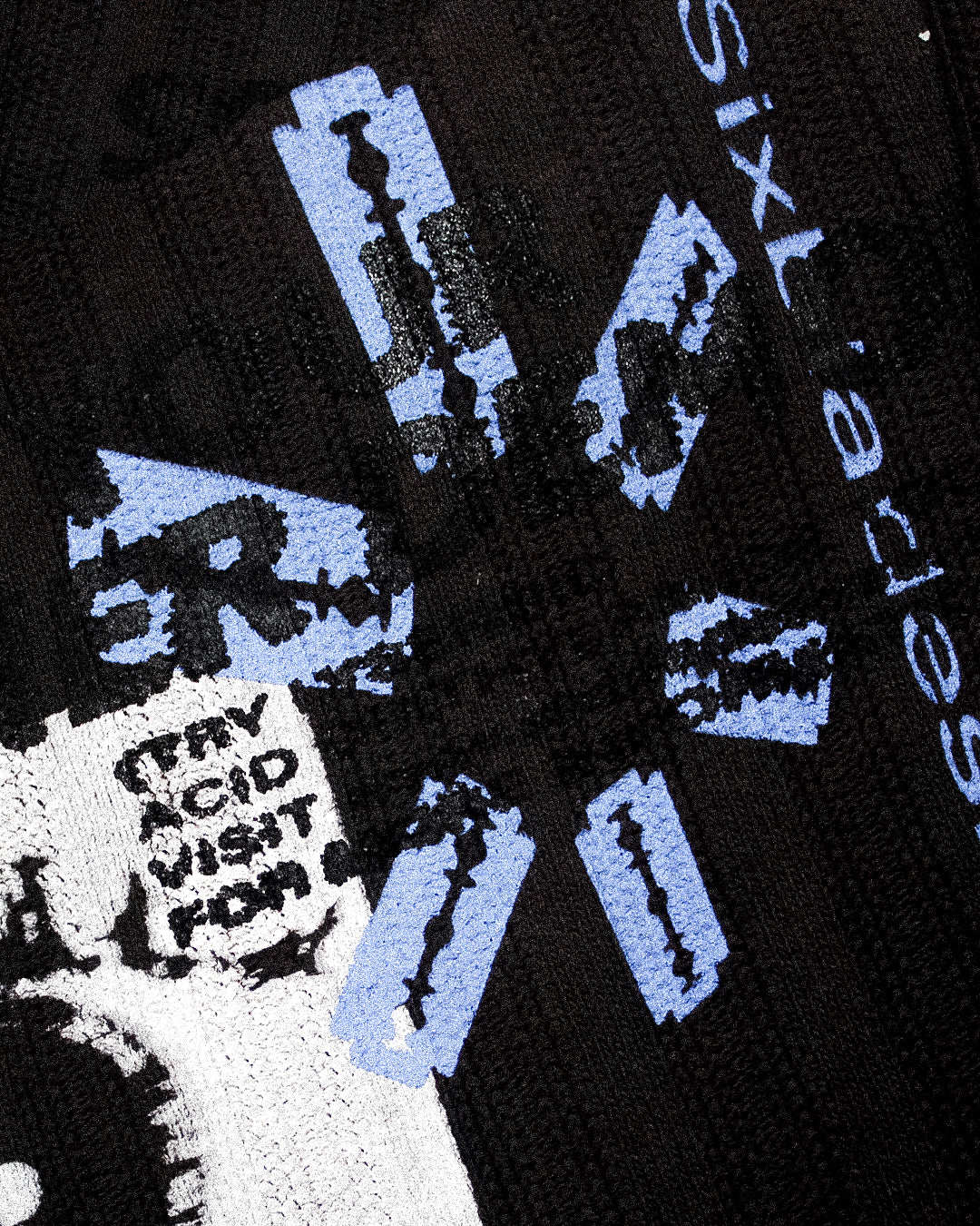 "MY INNER DEMONS ARE ON ACID" Heavyweight Cropped Knit Sweater (L)