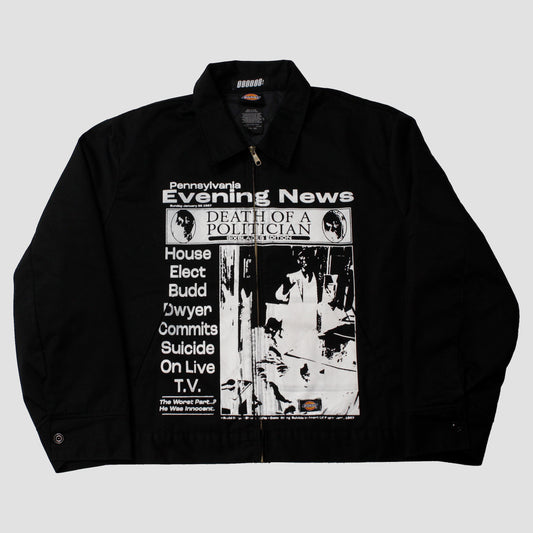 "PENNSYLVANIA EVENING NEWS//DIE LIKE DWYER" Bomber Jacket (XXL)