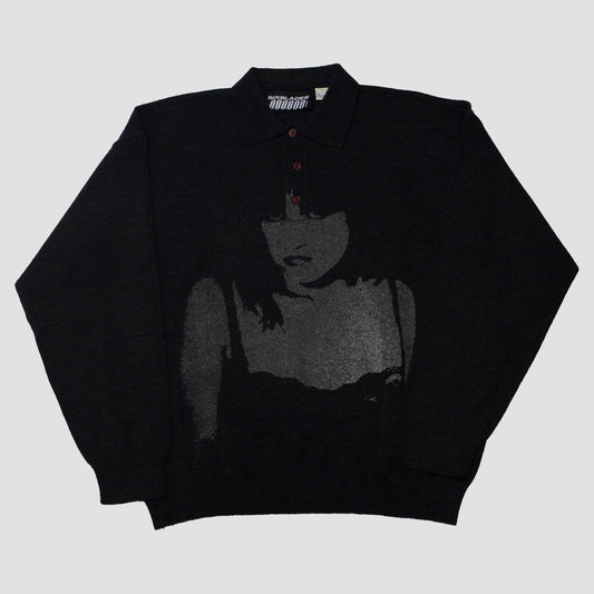 "VELVET MOURNINGS" Heavyweight Polo Top (L)
